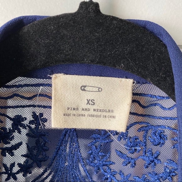 Urban Outfitters Blue Sheer Button Up Blouse - Picture 4 of 8